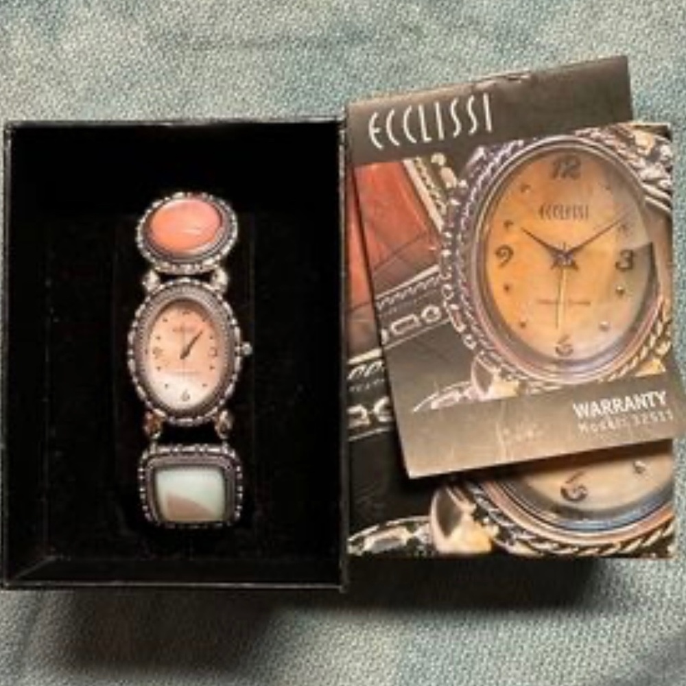 Ecclissi Silver and stone watch